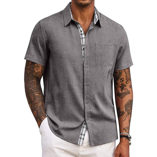 Men's Button Down Shirts Short Sleeve with Pocket