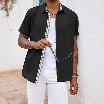 Men's Button Down Shirts Short Sleeve with Pocket
