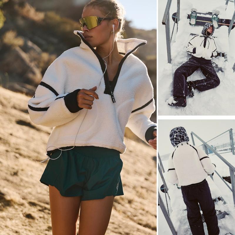 Women's Half Zip Sherpa Fleece Pullover β Color Block Oversized Cozy Sweatshirt with Pockets