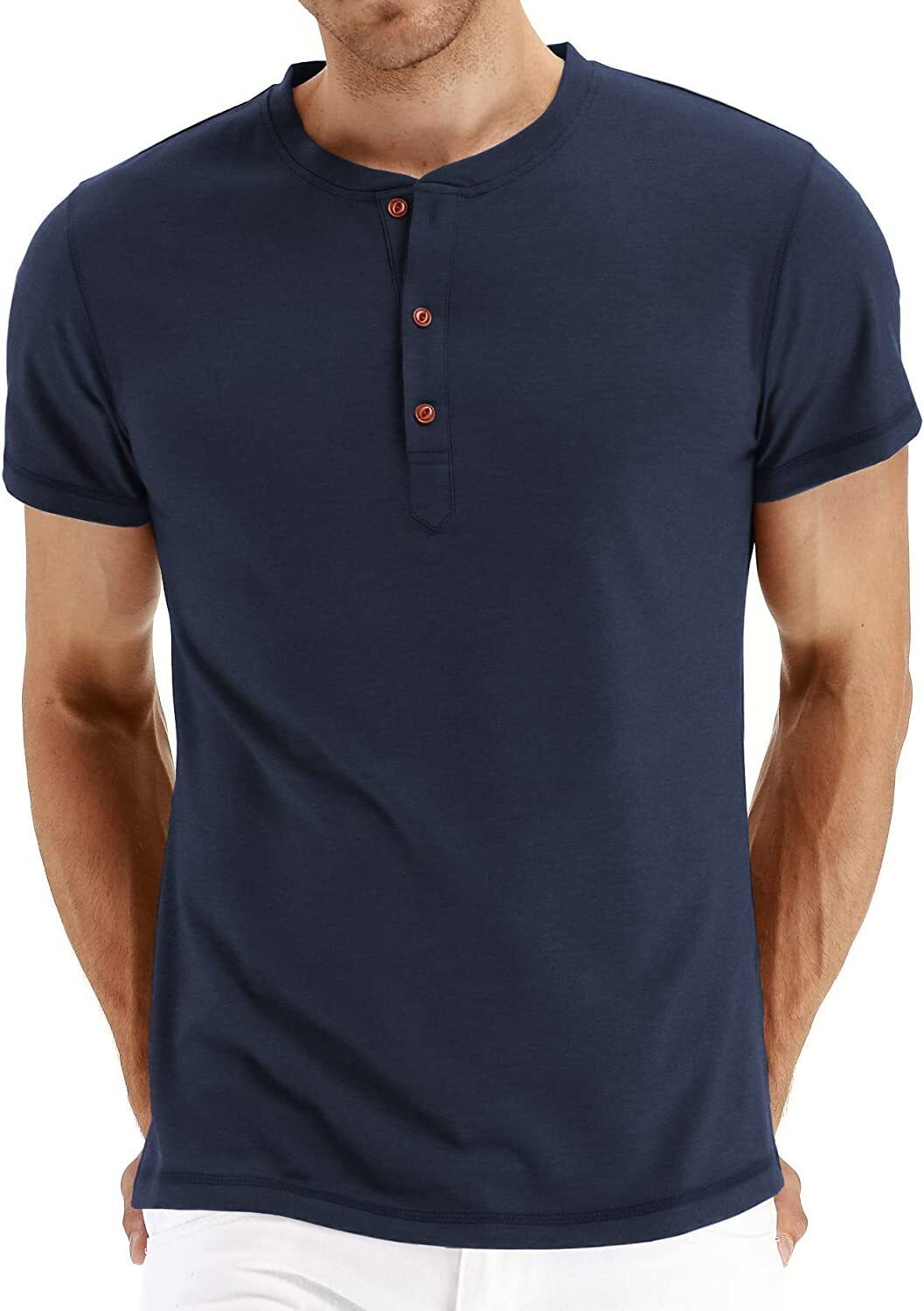 7-PACK Mens Fashion Casual Front Placket Basic Long/Short Sleeve T-Shirts🧡Buy two packs for free shipping🧡