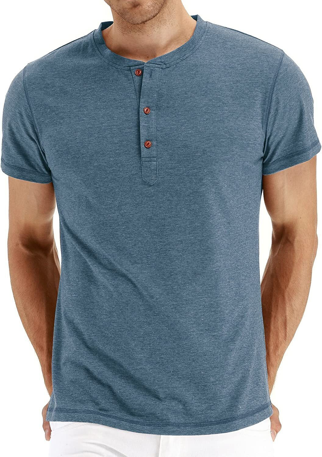 7-PACK Mens Fashion Casual Front Placket Basic Long/Short Sleeve T-Shirts🧡Buy two packs for free shipping🧡