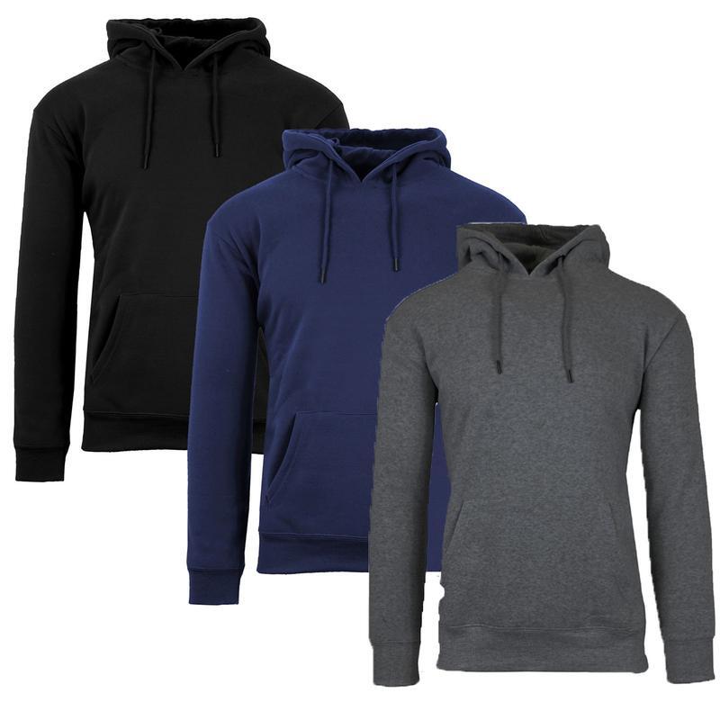 Men’s 3-Pack Heavyweight Fleece Hoodies (Pullover & Zip Up)