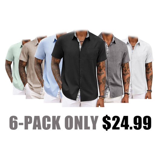 Men's Button Down Shirts Short Sleeve with Pocket