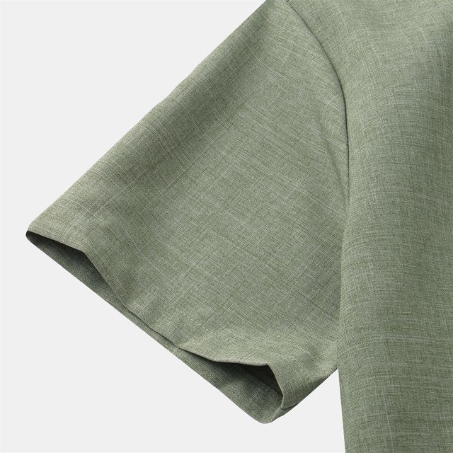 Heathered linen-blend shirt