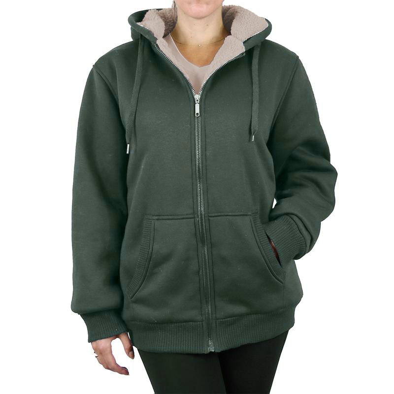 Women's Heavyweight Sherpa Fleece Zip Hoodie