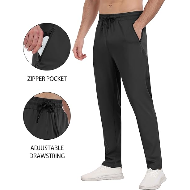 Men‘s Athletic Sweatpants with Zipper Pockets